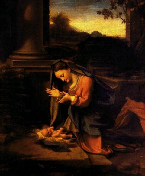 Mária imádja a Gyermeket (Galleria degli Uffizi, Firenze) – Parmigianino (Francesco Mazzola)